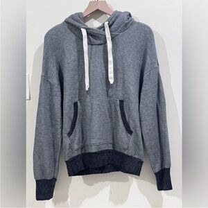 NSF Heather Gray Hooded Sweater with Black Accents